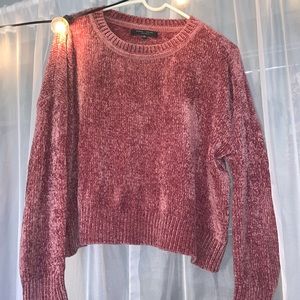 Chenille cropped sweater.